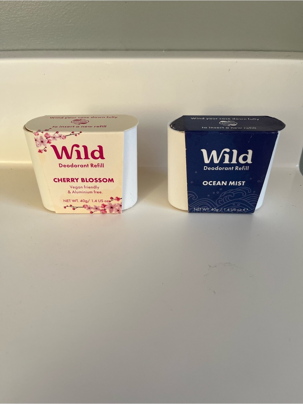 WILD Deodorant Refill - Cherry Blossom (Pink) & Ocean Mist (Blue)